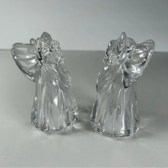 Gorham Crystal Pair of Angel Salt & Pepper Shakers Germany Christmas Vintage - Picture 2 of 6